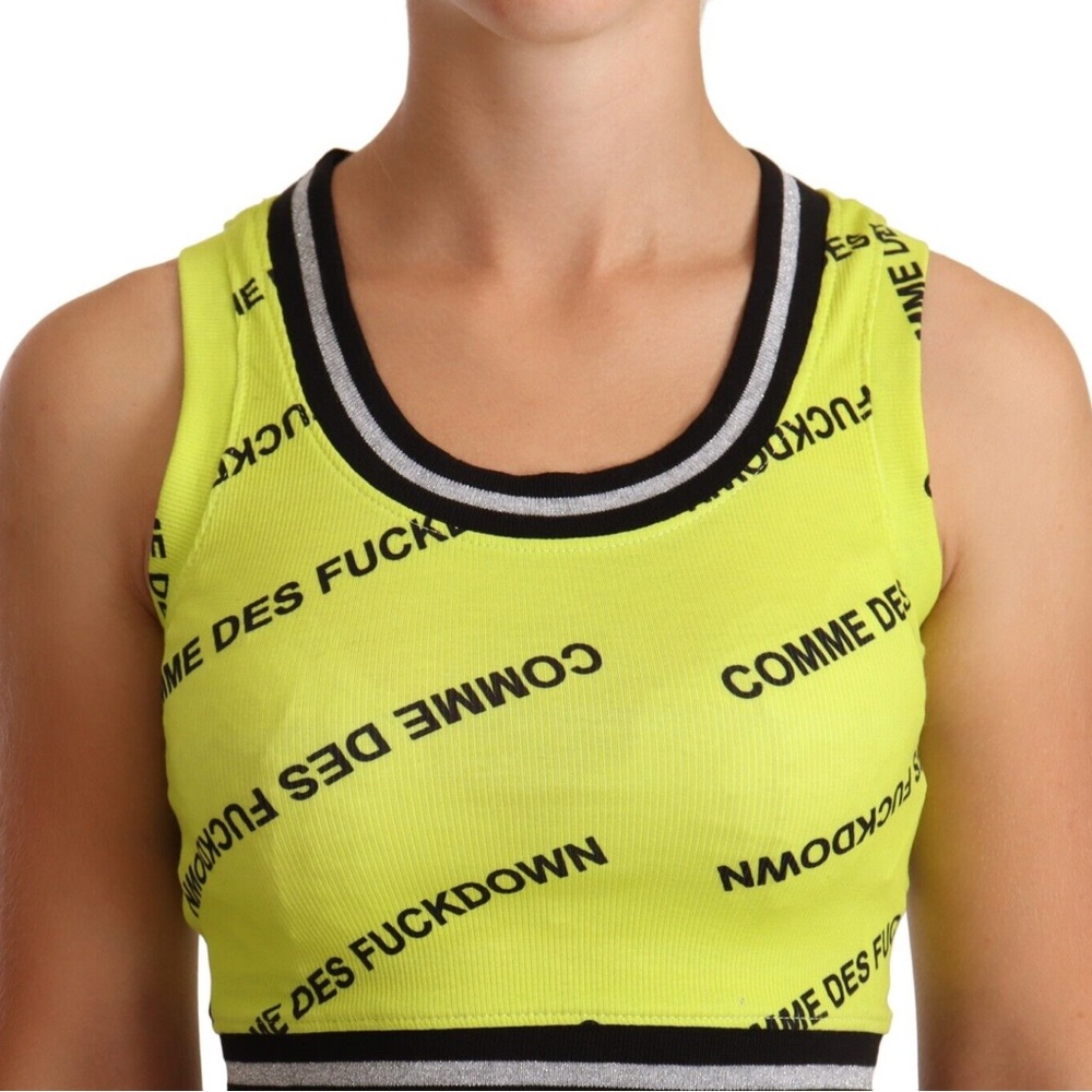 COMME DES FUCKDOWN
Yellow Sleeveless Round Neck Cropped Tank Top